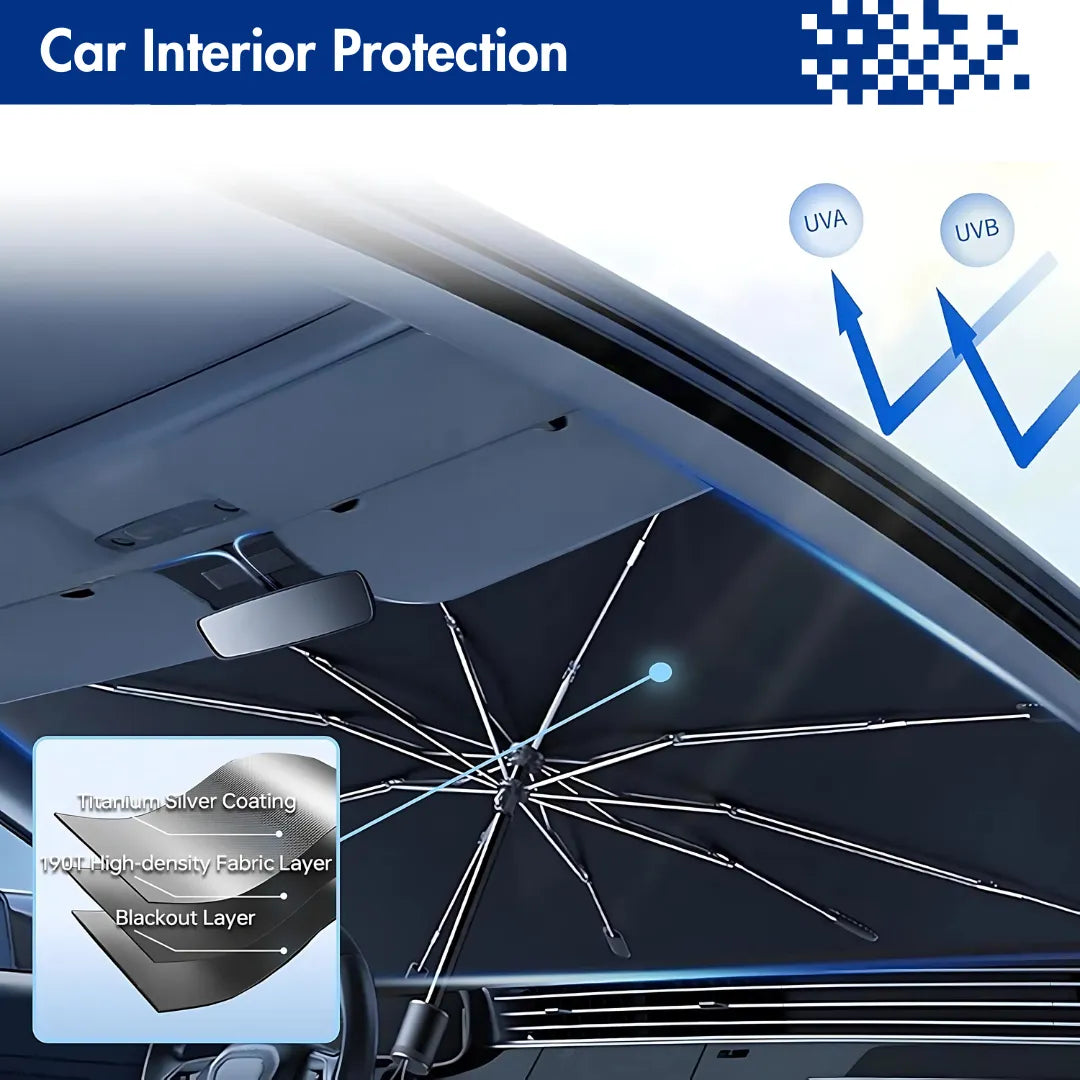 SolarShield Pro - Car Windshield Sun Shade Umbrella
