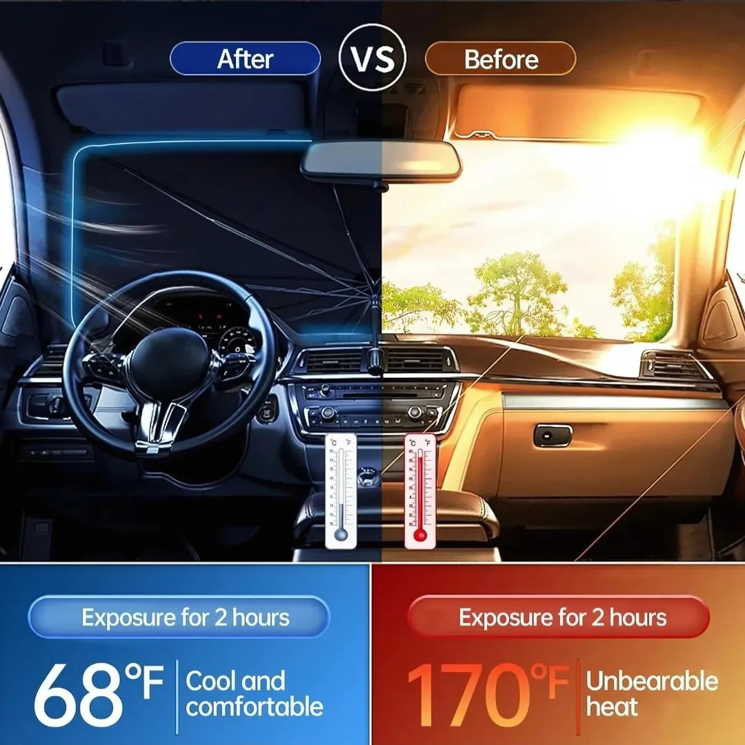 SolarShield Pro - Car Windshield Sun Shade Umbrella